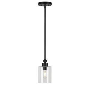 Forte Lighting Jayden Modern Clear glass Cylinder Mini Hanging Pendant Light